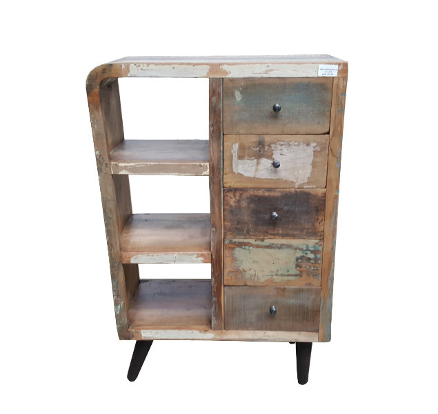 Shabby Chic Bookcase In Recycled Wood Holland Retro Retro